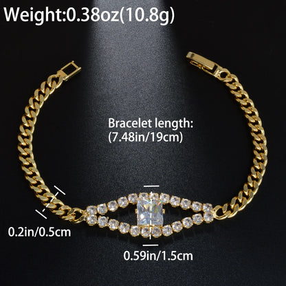 Charmoment Jewerly Double Layer Eyes Bangle for Women Elegance Crystal Circle Organ Bracelet Wedding Party Friend