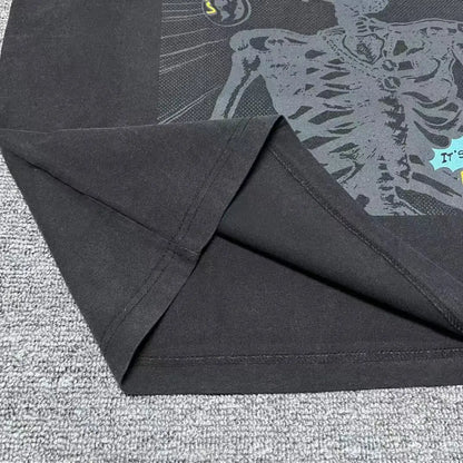 Mens Clothing vintage distressed washed T shirt men's and women's printed loose short sleeve T-shirt Ropa hombre