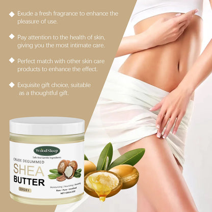 Crude Shea Butter Cream for Extremely Dry Skin Deep Moisturizing Nourishing Multi Purpose Skin Care Face Hand Body Cream 120g
