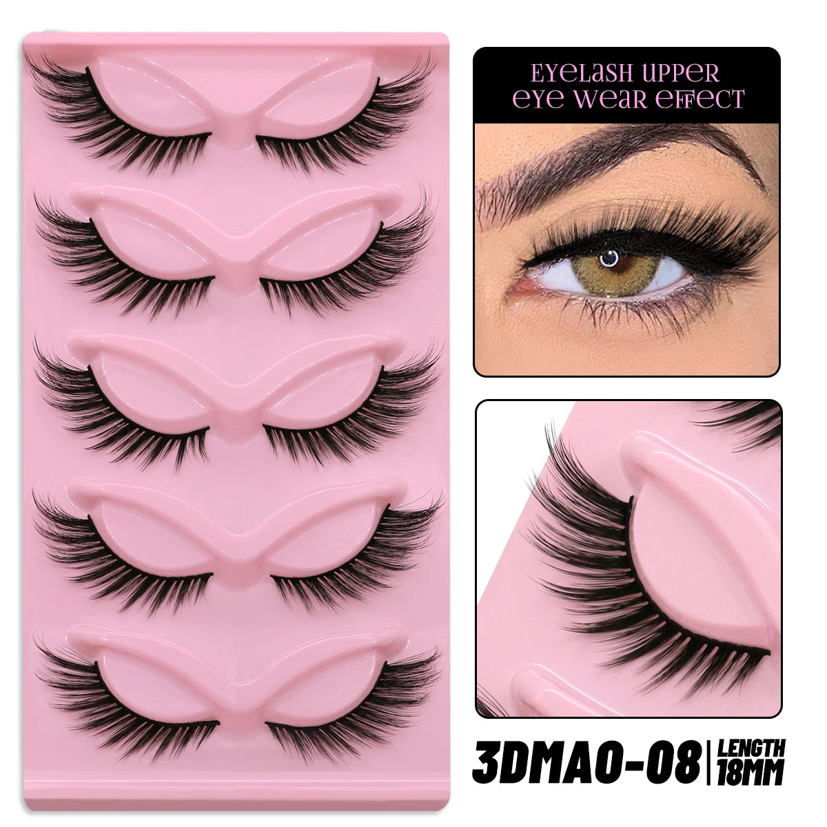 GROINNEYA Cat Eye Lashes Faux Mink Eyelashes Winged End Eye Elongated Eyelashes Fake Lashes Soft Natural long Full Strip Lashes