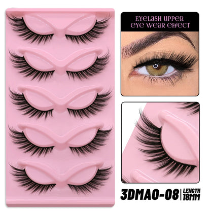 GROINNEYA Cat Eye Lashes Faux Mink Eyelashes Winged End Eye Elongated Eyelashes Fake Lashes Soft Natural long Full Strip Lashes