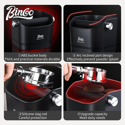 Bincoo 0.8L Coffee Knock Box Espresso Grounds Container Anti Slip Espresso Dump Bin Grind Beveled Barista Goods Cafe Accessories