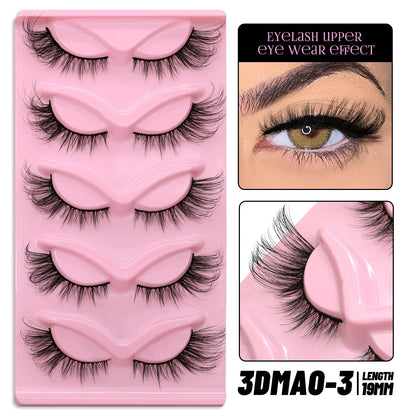 GROINNEYA Cat Eye Lashes Faux Mink Eyelashes Winged End Eye Elongated Eyelashes Fake Lashes Soft Natural long Full Strip Lashes