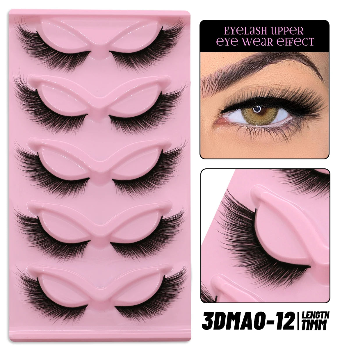 GROINNEYA Cat Eye Lashes Faux Mink Eyelashes Winged End Eye Elongated Eyelashes Fake Lashes Soft Natural long Full Strip Lashes