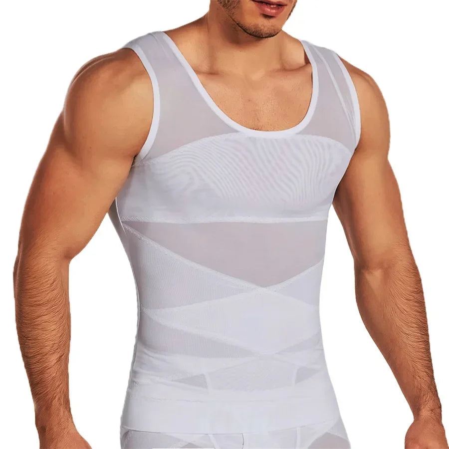 Men Fitness Clothes Compression Sports Vest Tight Base Layer Sleeveless Shirt Mesh Tops Singlet Sweatshirt Sportswear Activewear