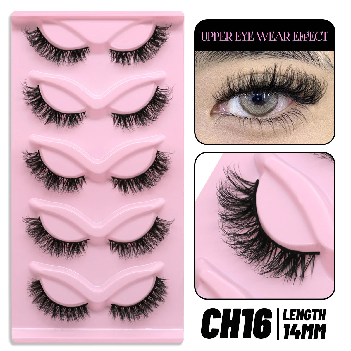 GROINNEYA Cat Eye Lashes Faux Mink Eyelashes Winged End Eye Elongated Eyelashes Fake Lashes Soft Natural long Full Strip Lashes