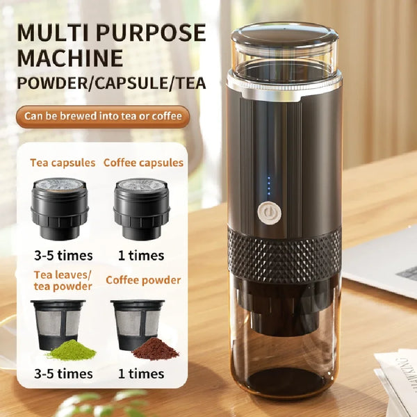 Electric Portable Coffee Machine Capsule Ground Coffee Brewer for Coffee Powder And Coffee Capsule - Coffee Maker