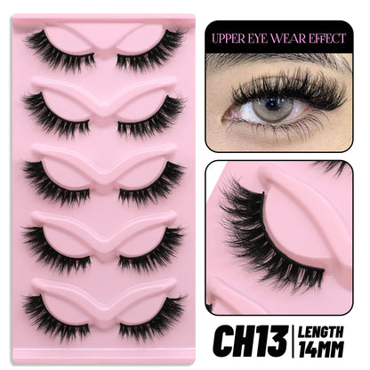 GROINNEYA Cat Eye Lashes Faux Mink Eyelashes Winged End Eye Elongated Eyelashes Fake Lashes Soft Natural long Full Strip Lashes