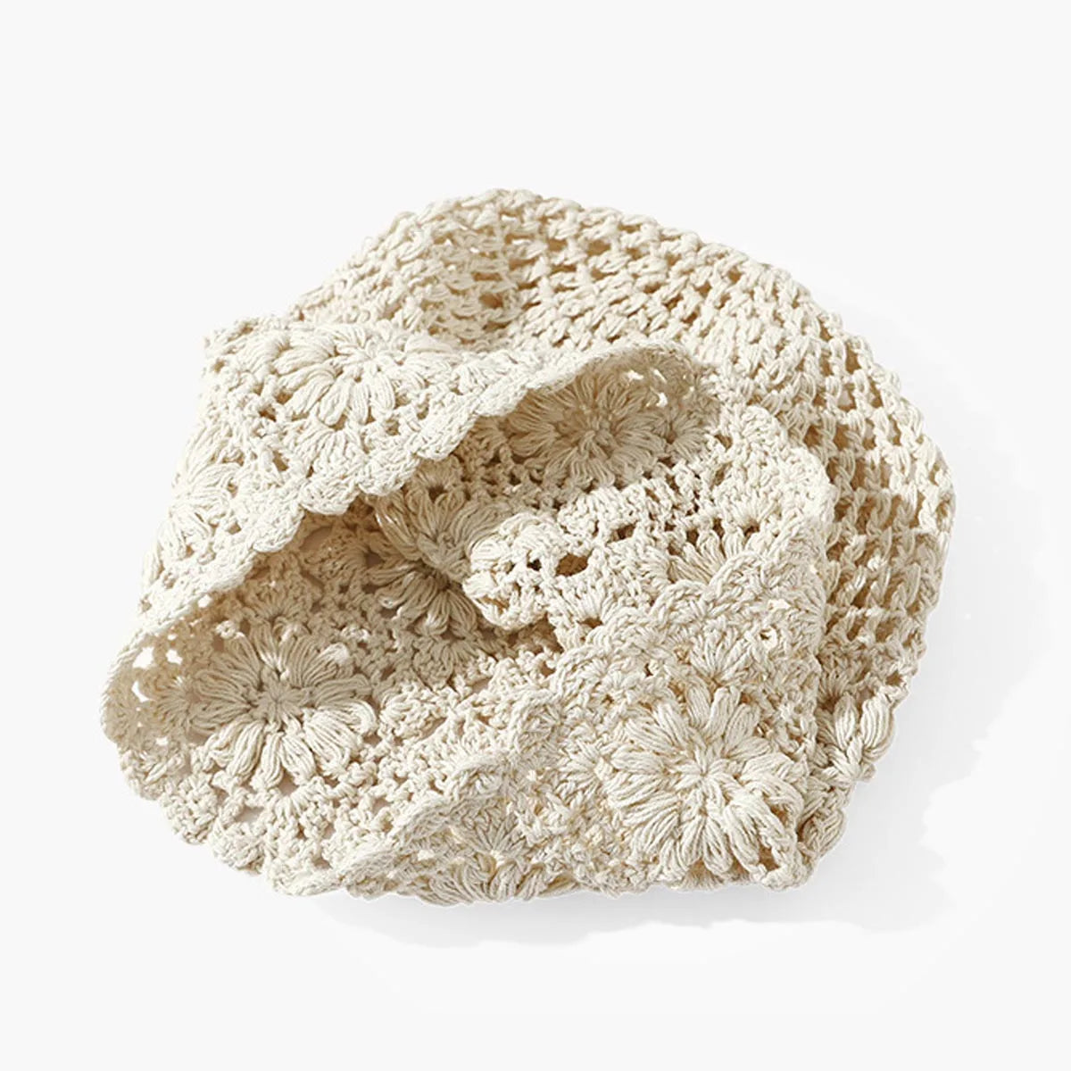 Women's Knitted Hats Japanese Handmade Woven Solid Color Simple Fashionable Sweet Verstaile Hats Hollowed Out Retro Pile Hats
