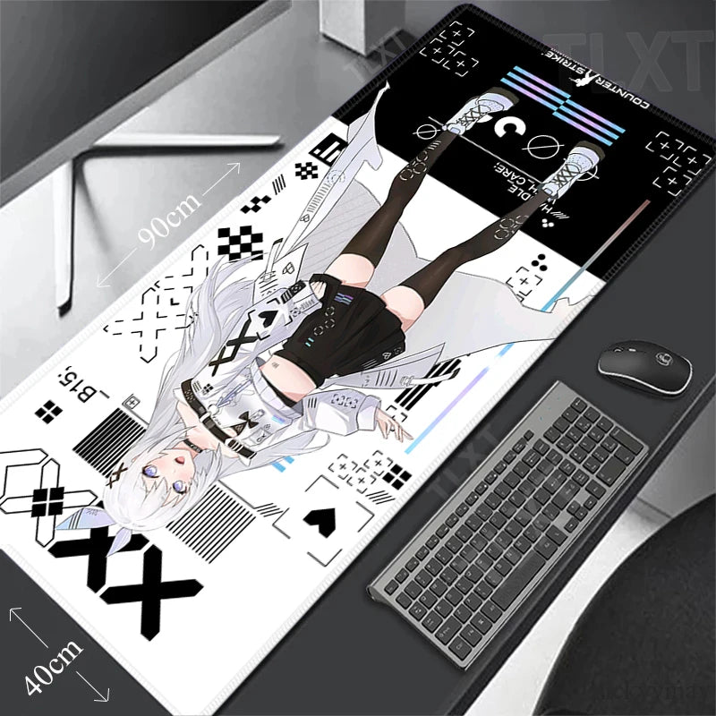 White Mouse Pads Printstream Gaming Mousepads Large Mousepad Gamer Rubber Mat Deskpad Company Long Desk Mats XXL For Csgo