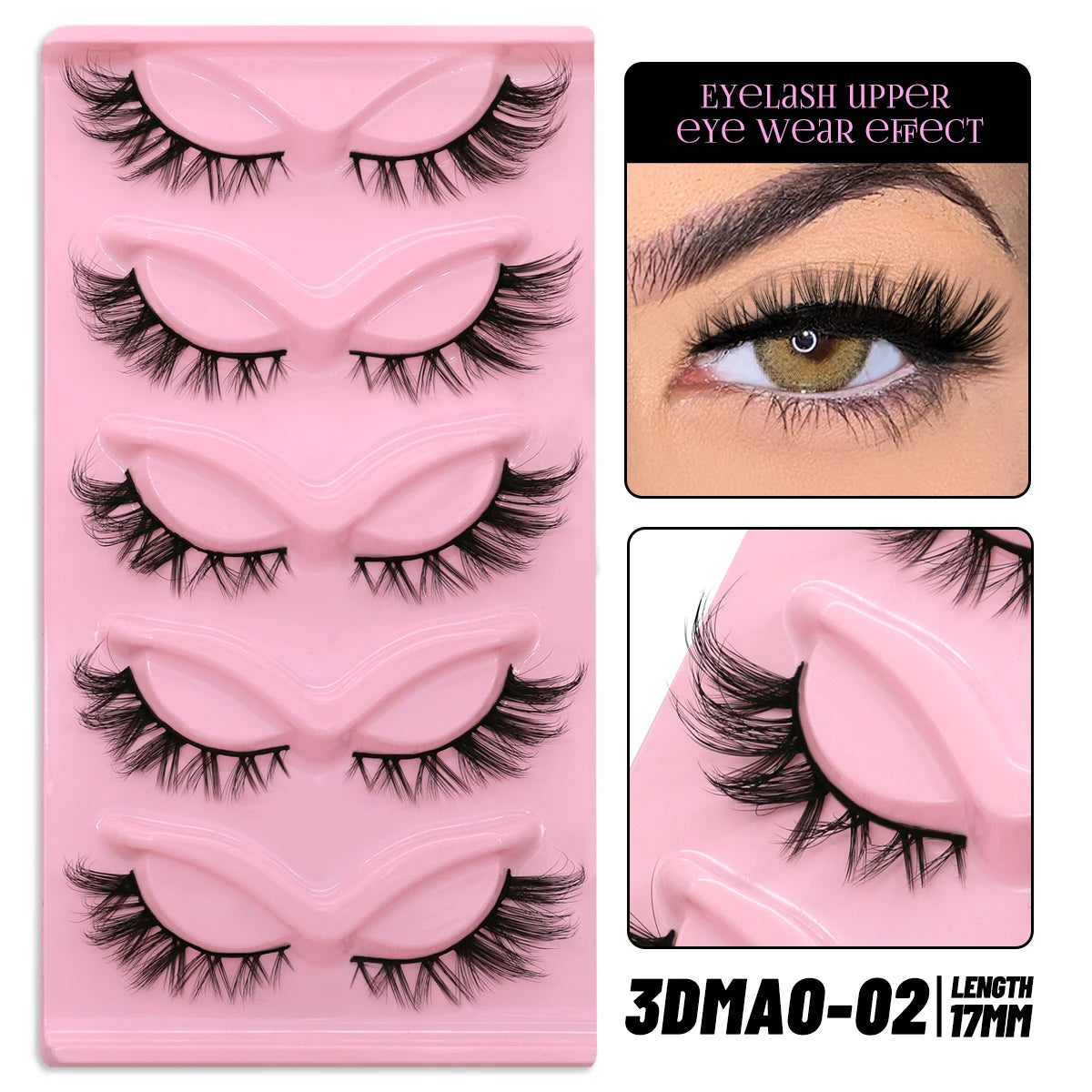 GROINNEYA Cat Eye Lashes Faux Mink Eyelashes Winged End Eye Elongated Eyelashes Fake Lashes Soft Natural long Full Strip Lashes