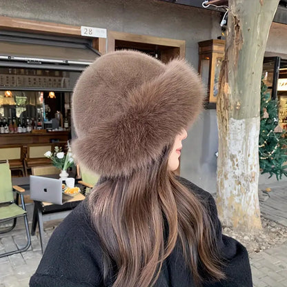 Furry Hats For Women, Autumn Winter Korean Style Warm Hats, Solid Color Flattering Mongolian Hats, Thickened Winter Outfits