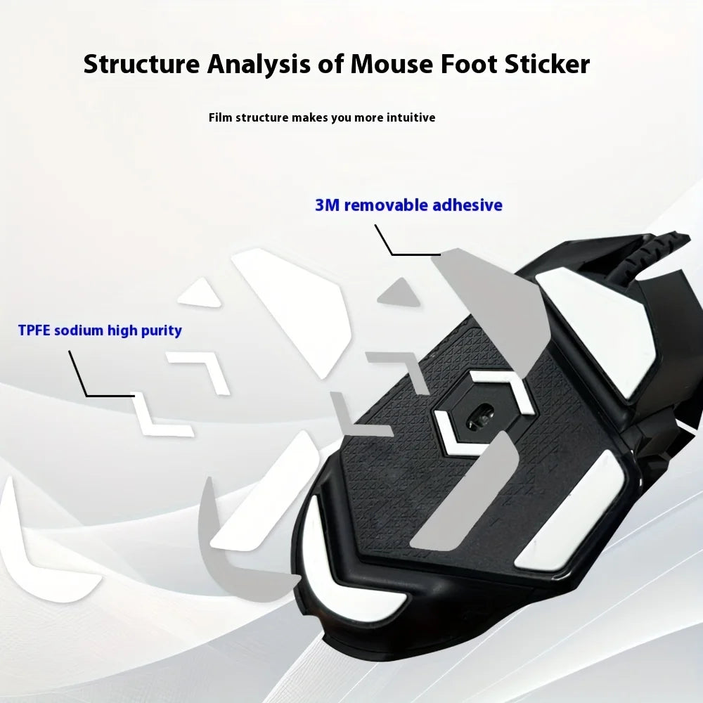 2pcs Teflon Foot Pads for Logitech G502 Hero Wired Mouse - E-Sports Gaming Mouse Accessories, Black, Mouse Pads for Desk