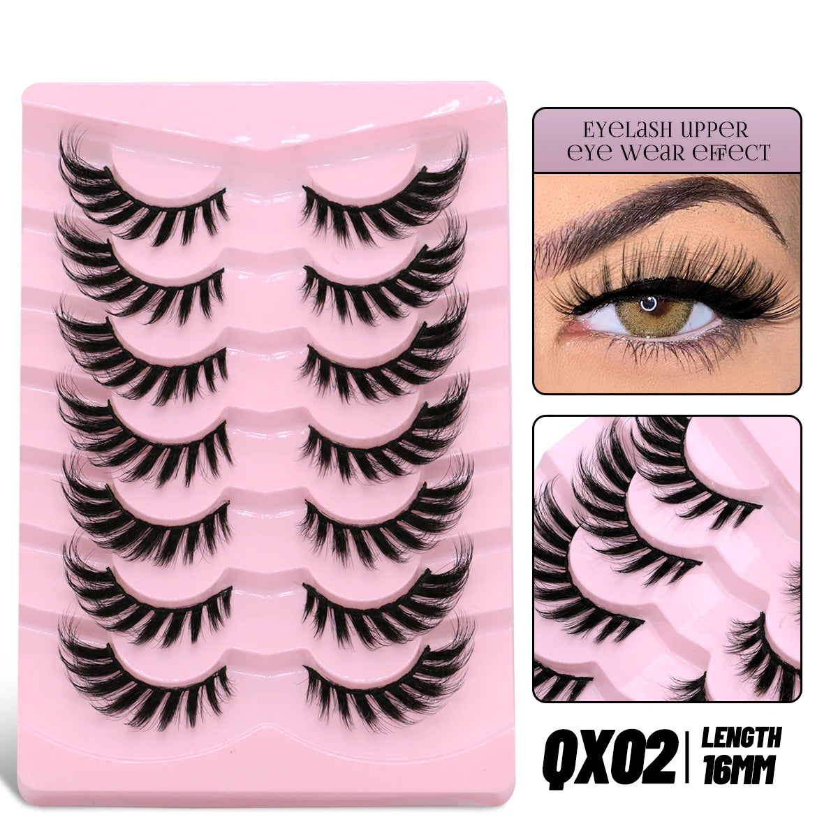 GROINNEYA Cat Eye Lashes Faux Mink Eyelashes Winged End Eye Elongated Eyelashes Fake Lashes Soft Natural long Full Strip Lashes
