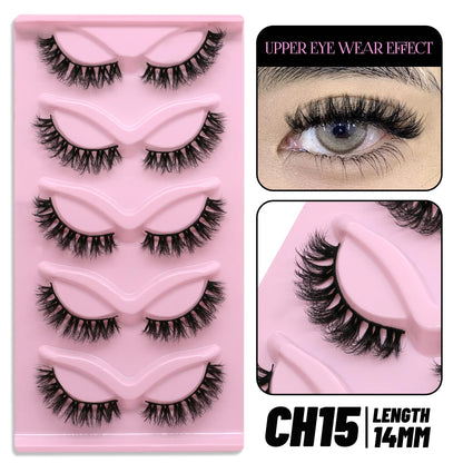 GROINNEYA Cat Eye Lashes Faux Mink Eyelashes Winged End Eye Elongated Eyelashes Fake Lashes Soft Natural long Full Strip Lashes