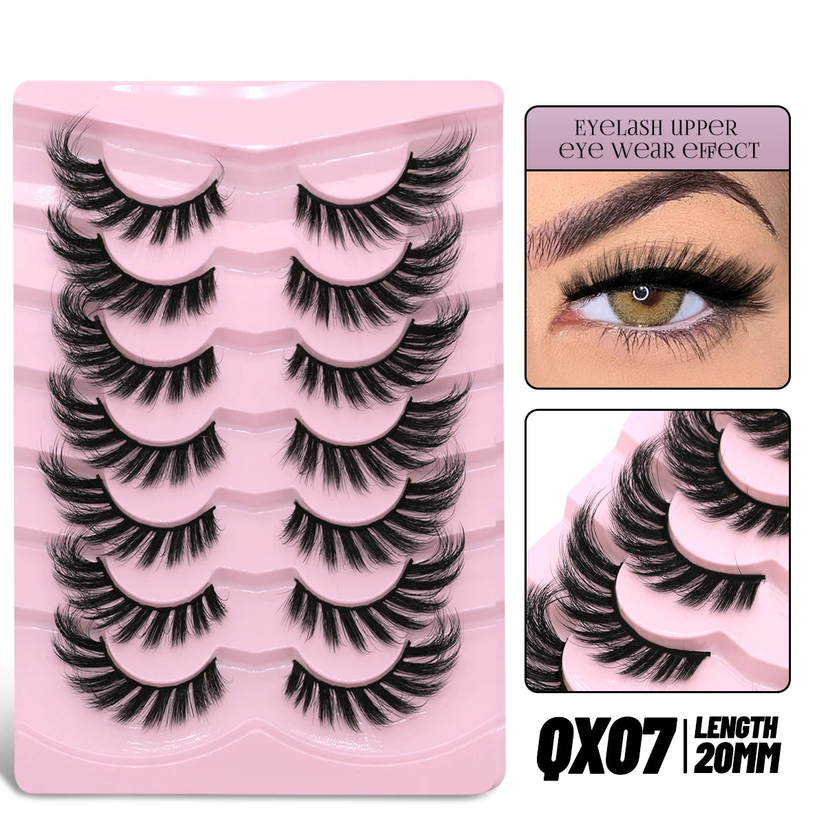 GROINNEYA Cat Eye Lashes Faux Mink Eyelashes Winged End Eye Elongated Eyelashes Fake Lashes Soft Natural long Full Strip Lashes