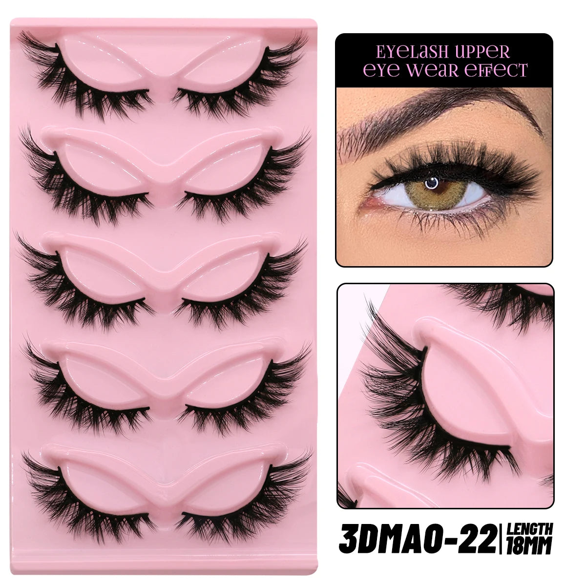 GROINNEYA Cat Eye Lashes Faux Mink Eyelashes Winged End Eye Elongated Eyelashes Fake Lashes Soft Natural long Full Strip Lashes