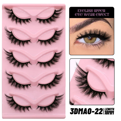 GROINNEYA Cat Eye Lashes Faux Mink Eyelashes Winged End Eye Elongated Eyelashes Fake Lashes Soft Natural long Full Strip Lashes