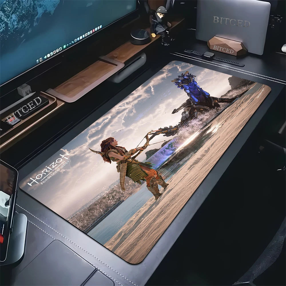 Large Gaming Mouse Pad Horizon Zero Dawn Forbidden West Mousepad For PC Gamer Desktop Decoration Office Mouse Mat Deskmat Rug