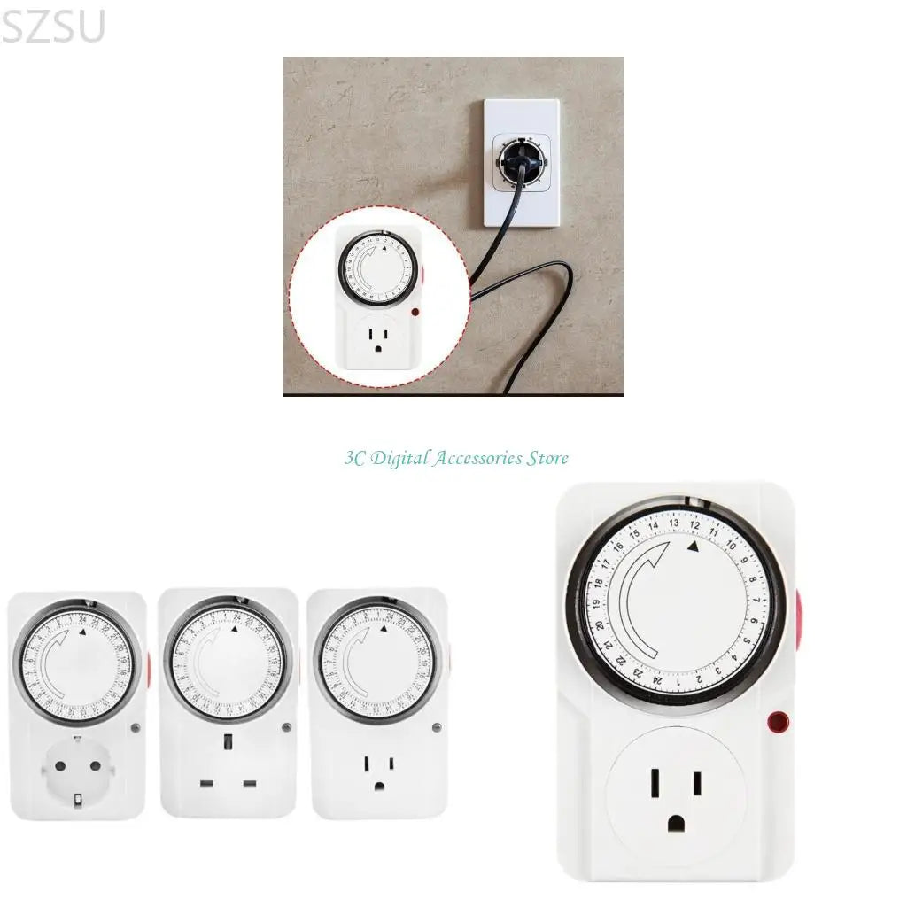 Home Security Timer Plug Socket, Automatically Controls Appliances, Deters Burglars, No Battery Required