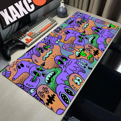 Trippy Psychedelic Weed Large Gaming Mouse Pad Computer Mousepad PC Gamer Mouse Mat Laptop Mouse Carpet Keyboard Mat Desk Pad