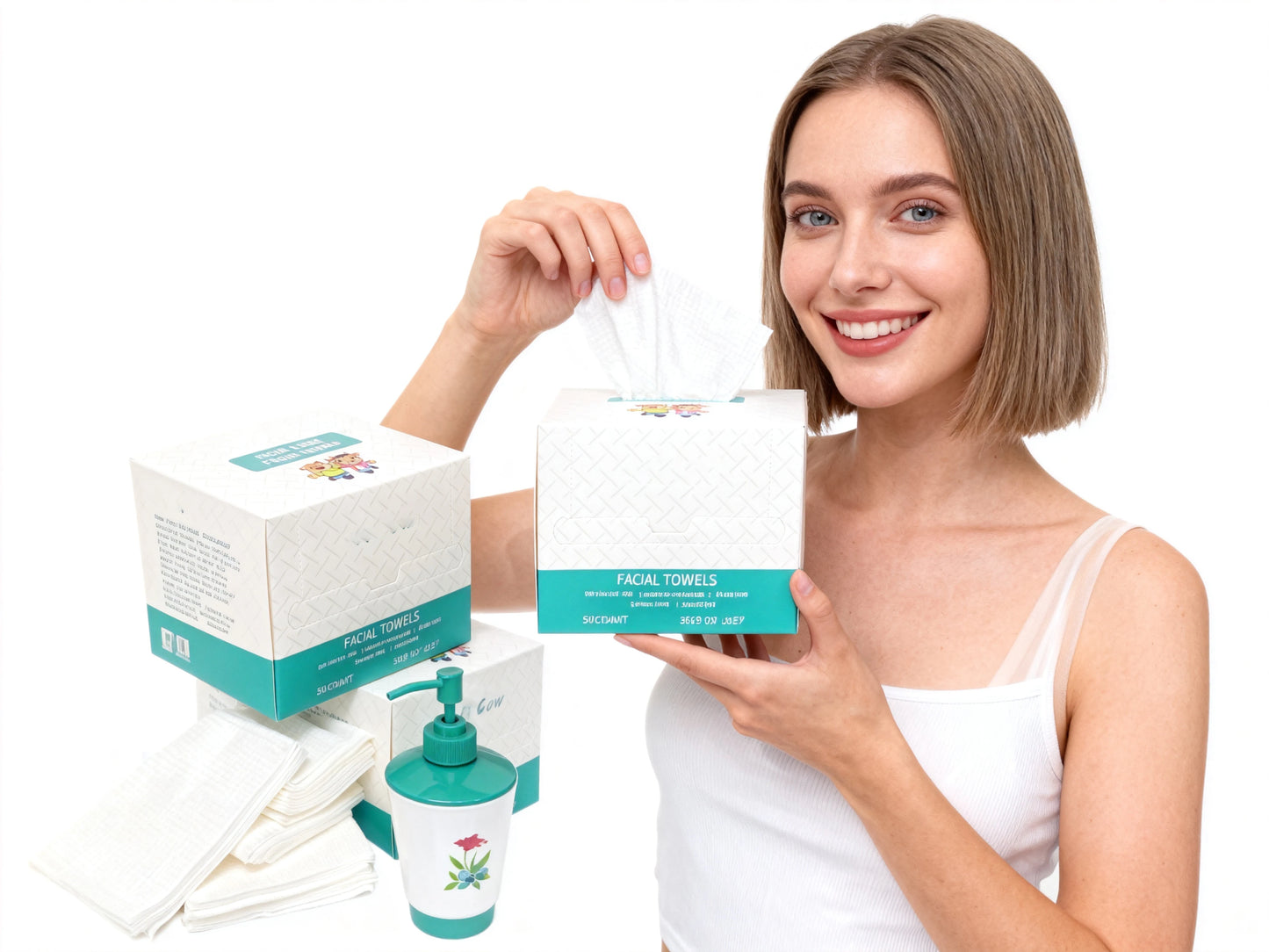 Face Clean Towel, Same product, Soft makeup remove pad, face clean towel, Unit size (25x30cm),（New  Packing）