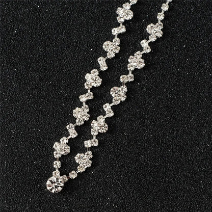 Wedding Bridal Jewelry Jewellery Silver Bridesmaid Crystal Necklace Earrings Set