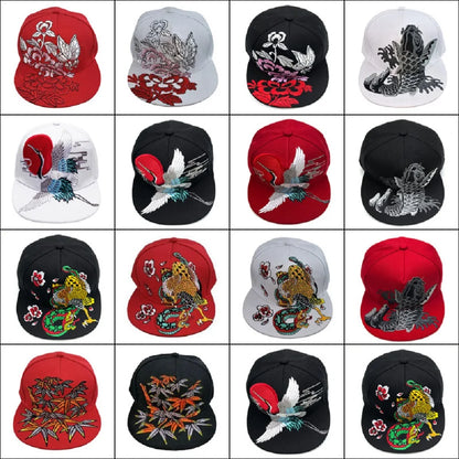 Men Baseball Cap Flat Hats  Embroidery Flat Top Hat Men Women Outdoor Leisure Hip Hop High Street Big Head Plus Size