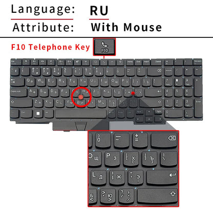 US/RU Laptop Keyboard For LENOVO Thinkpad E15 R15 GEN2/E15 Gen 2 Gen 3 Gen 4/ E15 2nd Gen 2/E15 2nd Gen 3/E15 2nd Gen 4 laptop